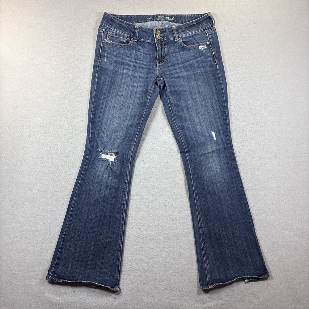 American Eagle Artist Flare Stretch Women's 10 Distressed Fading Heam Wear